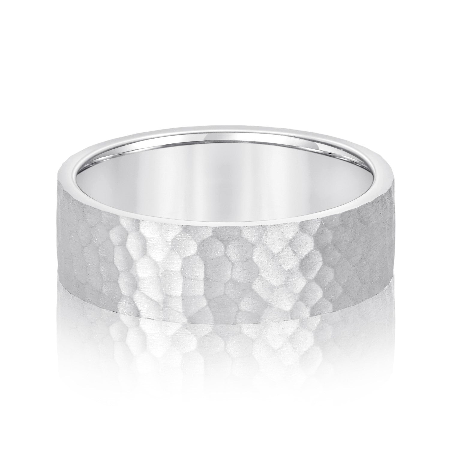 Men's Flat Hammered Band Timeless Texture-VIRABYANI